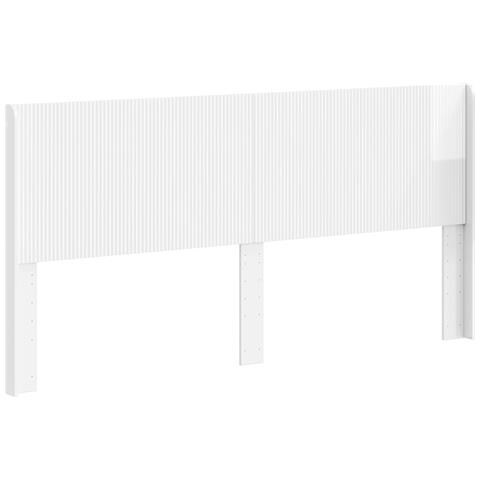 Testiera Letto Bianco Lucido Legno ingegnerizzato - Foto 1