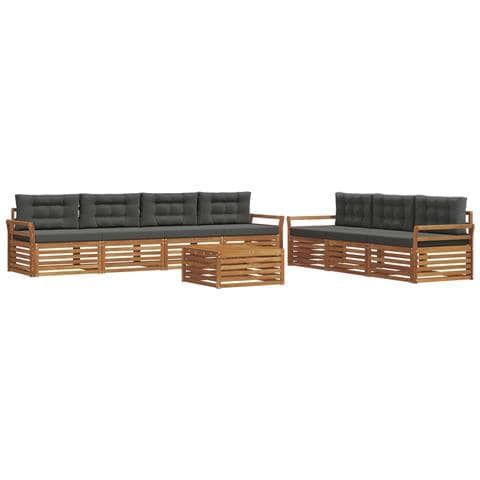 Set di divani da esterno con cuscino 8 pcs Naturale e Antracite - Foto 1