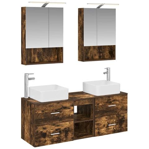 Set di mobili per il bagno 5 pcs Rovere Fumo - Foto 1