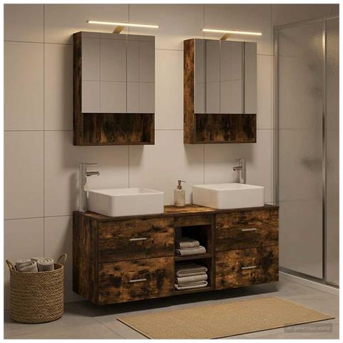 Set di mobili per il bagno 5 pcs Rovere Fumo - Foto 2