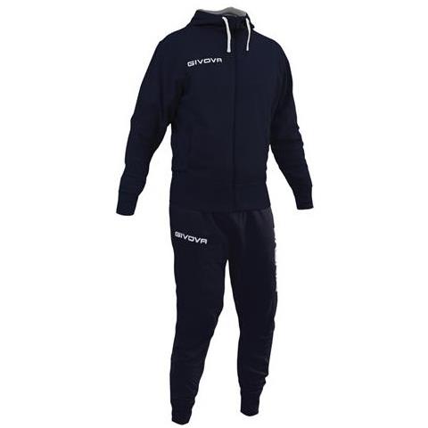 Tuta Poker Givova Completo Di Giacca Con Zip Manica Lunga E Pantalone Colore Blu / blu Taglia Xs - Foto 2