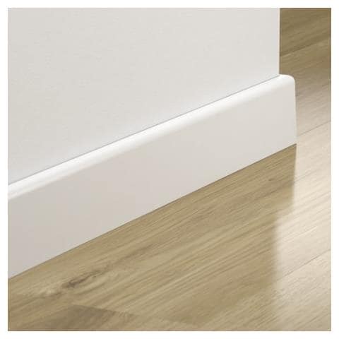 Battiscopa Legno Massiccio / massello 50x10 Becco Di Civetta Laccato Bianco Liscio (prezzo al metro lineare)  - Foto 1