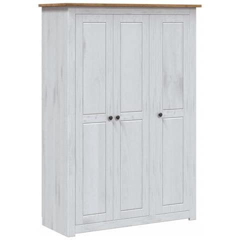 Armadio A 3 Ante Bianco 118x50x171,5cm In Pino Panama Range - Foto 1
