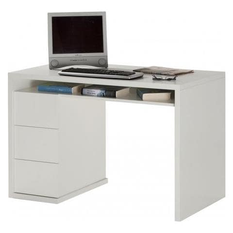 Scrivania Tre Cassetti Laccato Bianco Cm 110x60x75 Linea Moneta - Foto 1