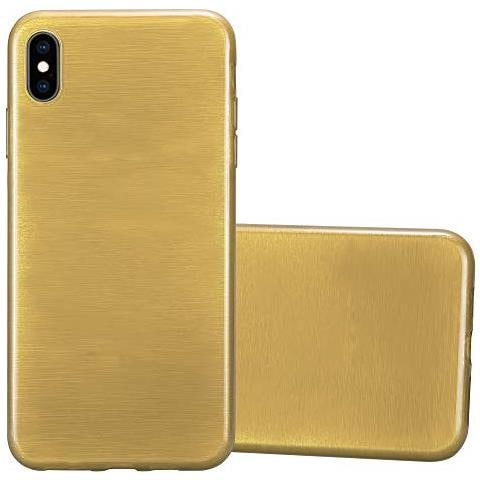 Custodia Compatibile Con Apple Iphone Xs Max In Oro - Coperchio Protettivo In Silicone Tpu Flessibile Con Design Spazzolato - Foto 1