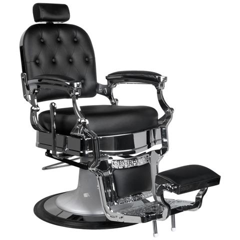 Gabbiano Poltrona Da Barbiere In Similpelle Nera Ernesto - Foto 1