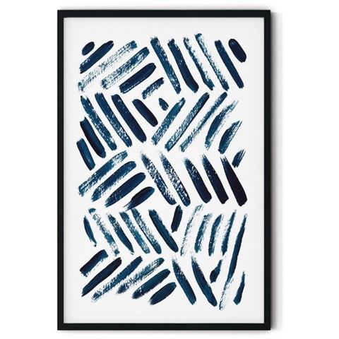 Quadro Navy Blue Lines, Astratto, Per Soggiorno, Camera, Multicolore In Polistirene, Mdf, 72 X 46 Cm - Foto 1