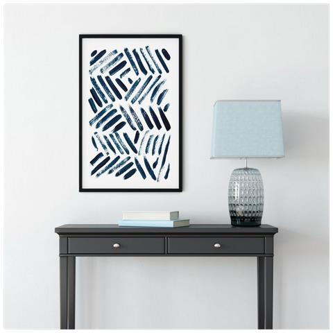 Quadro Navy Blue Lines, Astratto, Per Soggiorno, Camera, Multicolore In Polistirene, Mdf, 72 X 46 Cm - Foto 3