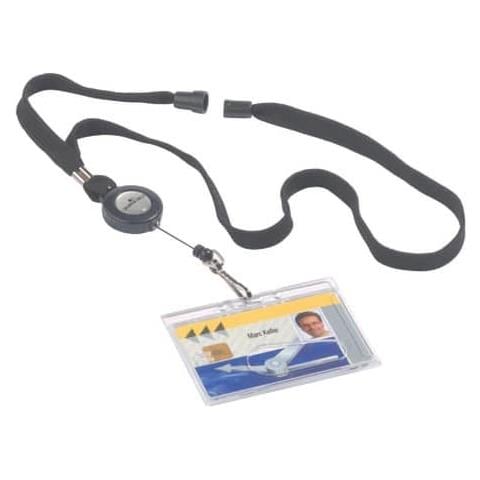 Chiocciole Portabadge Yo-yo Rotonde In Plastica Con Cordoncino Nero 822301 (conf. 10)  - Foto 1