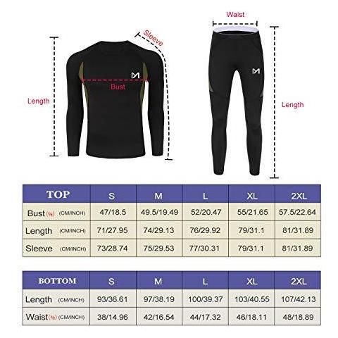 Biancheria Intima Termica Set Uomo Strato Wicking Johns Lungo Quick Dry Base Suit Compressione Sport Per Lallenamento Di Fondo Corsa Escursionismo Nero S - Foto 4