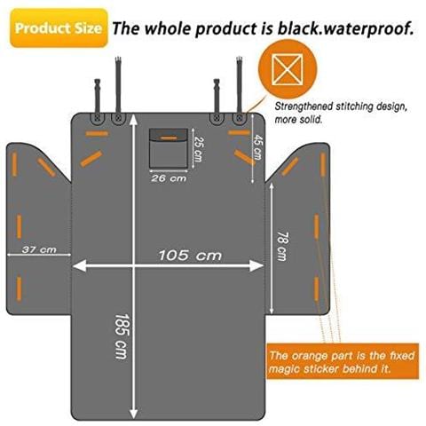 Car Boot Liner Protector - Antiscivolo Impermeabile Pet Dog Back Seat Cover - Durevole Lavabile Copribagagliaio Mat Viaggio Universale Per Camion Dellautomobile Suv (nero)  - Foto 2