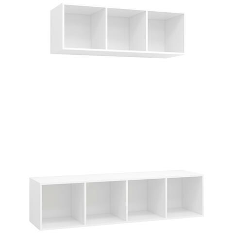 Set Mobile TV 2 pz Bianco in Truciolato - Foto 1