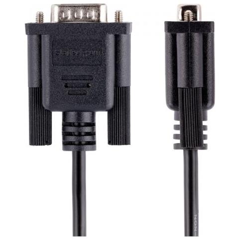 Cavo Seriale Null Modem RS232 da 3 m - Cavo Seriale Crossover con Schermatura in Alluminio - Cavo COM Connettore DB9 da Femmina a Maschio - Compatibile con Dispositivi DTE - Nero - Foto 3