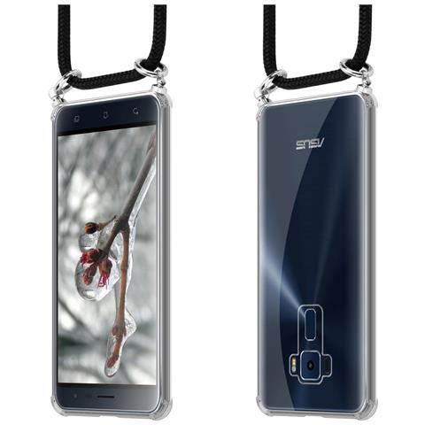 Catena Di Telefoni Cellulari Compatibile Con Asus Zenfone 3 (5,2"" Zoll) In Nero - Coperchio Protettivo In Silicone Con Anelli D'argento, Cinturino In Corda E Custodia Staccabile - Foto 8
