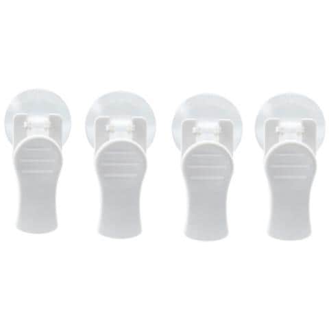 Ganci Con Clip A Ventosa, Confezione Da 4 White - Foto 1