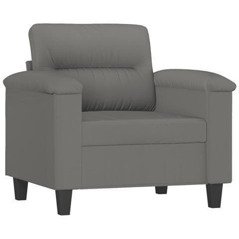 Poltrona Grigio Scuro 60 Cm In Tessuto Microfibra - Foto 2