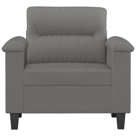 Poltrona Grigio Scuro 60 Cm In Tessuto Microfibra - Foto 3