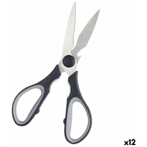 Forbicine Nero Argentato Acciaio Inossidabile 8,5 X 21 X 1,5 Cm (12 Unità) - Foto 1