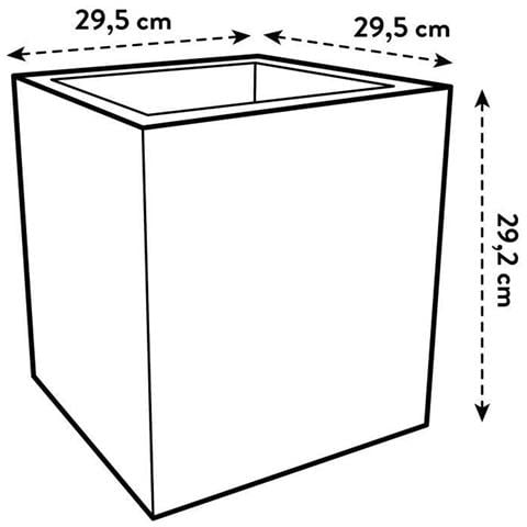 Vaso Nero Ø 29 Cm Plastica Quadrato Moderno - Foto 1