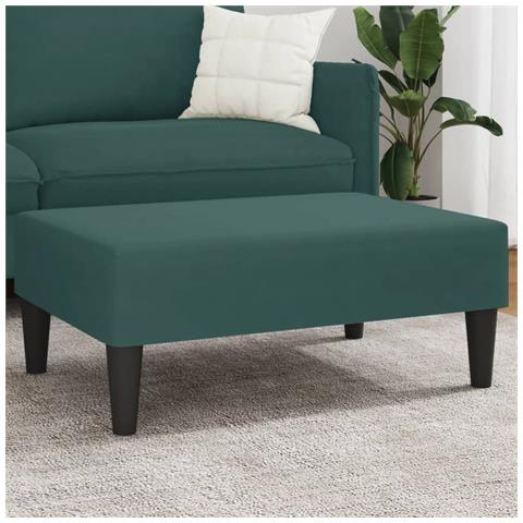 Poggiapiedi Verde Scuro 77x55x31 Cm In Velluto - Foto 1