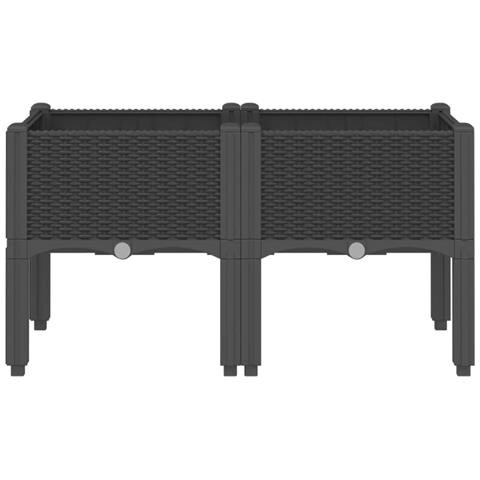 Fioriera Da Giardino Con Gambe Nera 80x40x42 Cm In Pp - Foto 3