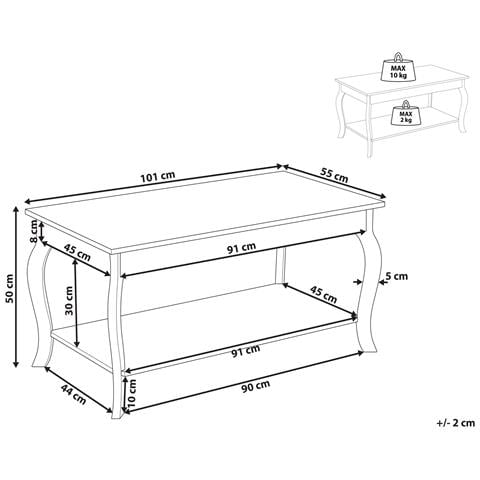 Tavolino Da Caffè Hartford Bianco - Foto 11