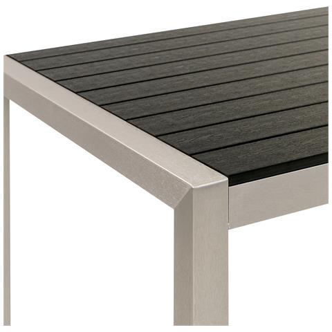 Tavolo Da Giardino Alluminio Anodizzato Nero E Argento 180 X 90 Cm Vernio - Foto 7