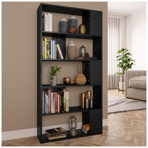 Libreria /divisorio Nero 80x24x159 Cm In Legno Multistrato - Foto 1