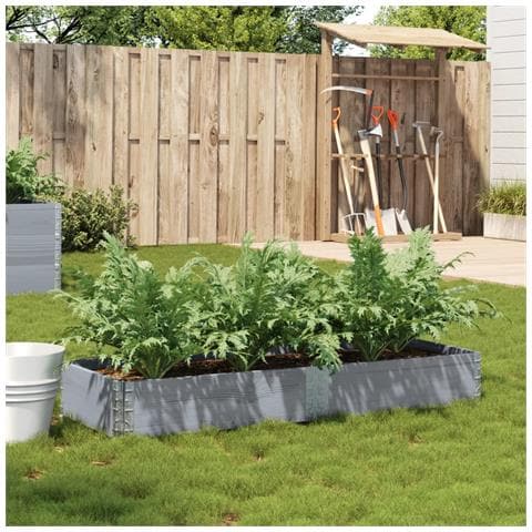 Fioriera Da Giardino Grigia 150x50 Cm Legno Massello Di Pino - Foto 1