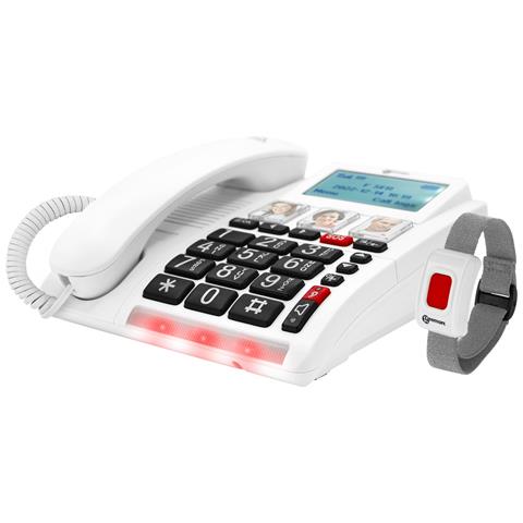 Telefono Senior Cl900 Funzione Chiamate Di Emergenza E Bracciale Sos, Bianco - Foto 1