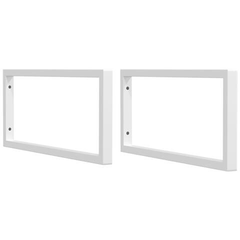 Reggimensole Per Lavabo 2 Pz Bianche Rettangolari In Acciaio - Foto 2