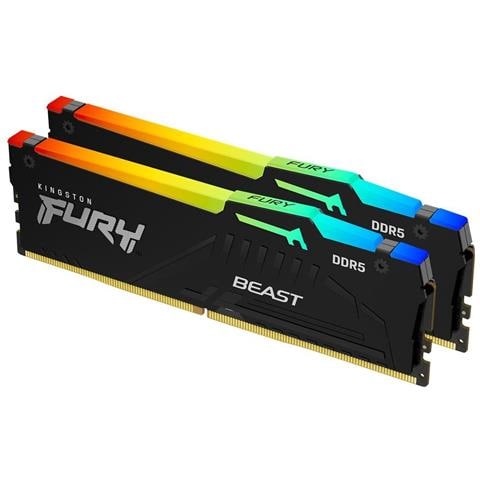 Fury Beast 32gb 6000mt/s Ddr5 Cl36 Dimm (kit Da 2 Moduli) Rgb Expo - Foto 1