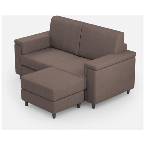 Divano Marrak 2 Posti (due Sedute Da 60cm) + Pouf Misure Esterne L. 148 P. 155 Colore Talpa - Foto 1