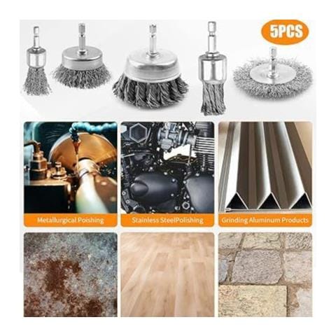 Set Versatile Di 5 Spazzole Metalliche In Acciaio Inossidabile Per Trapano - Foto 2