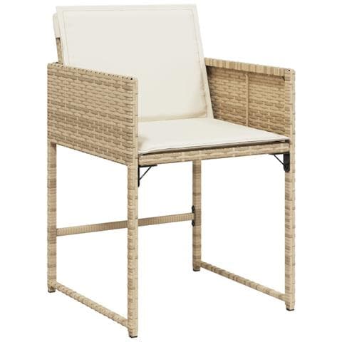 Set da Pranzo da Giardino 17 pz con Cuscini Beige in Polyrattan - Foto 2
