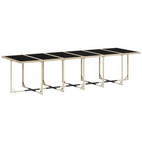 Set da Pranzo da Giardino 17 pz con Cuscini Beige in Polyrattan - Foto 10