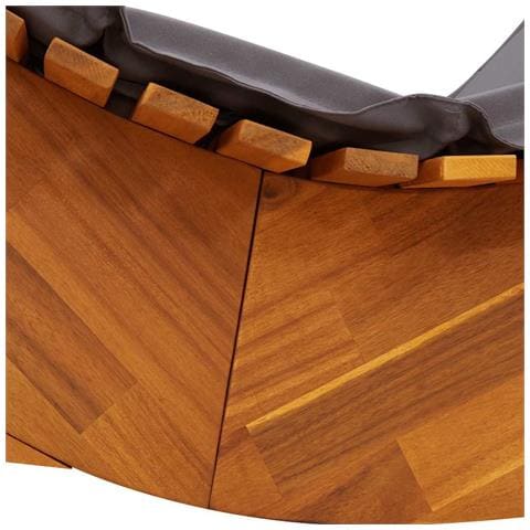 Lettino a Dondolo con Cuscino in Legno Massello di Acacia - Foto 9