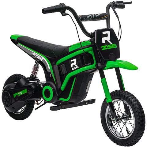 Moto Elettrica per Bambini con Acceleratore Manuale, 2 Velocità 8-16km /h, Età 8-12 Anni, Verde - Foto 1