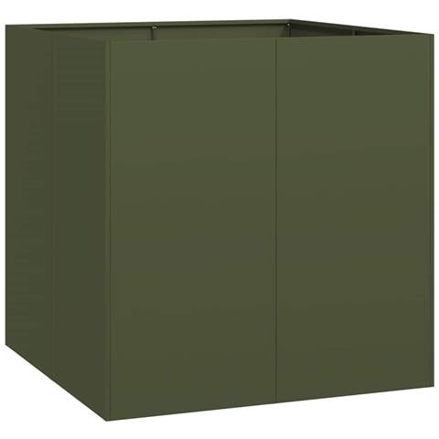 Fioriera Verde Oliva 80x80x80 Cm In Acciaio - Foto 2