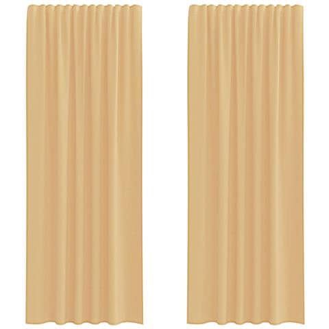 Tende In Voile Con Tasche Per Aste 2 Pz Sabbia - Foto 1