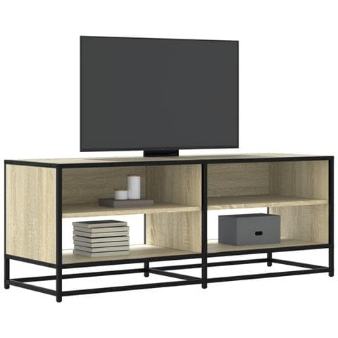 Mobile Tv Rovere Sonoma 120,5x40x46cm Legno Multistrato Metallo - Foto 1