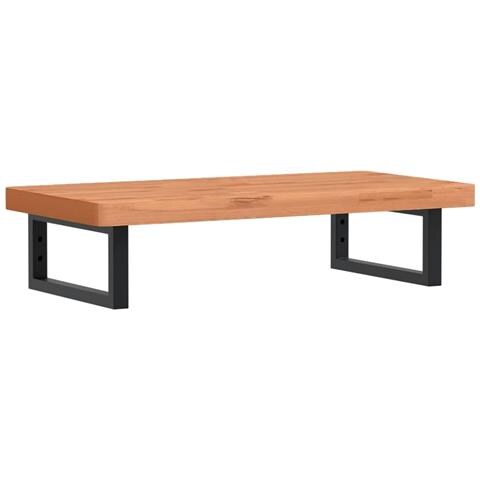 Ripiano A Parete Per Lavabo In Acciaio E Massello Di Faggio - Foto 1