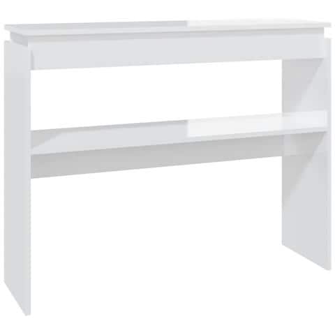 Lusso Casadino -  Tavolino Consolle Bianco Lucido 102x30x80 Cm Legno Multistrato - Foto 1
