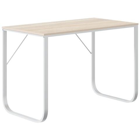 Lusso Casadino -  Scrivania Computer Bianca E Rovere 110x60x73 Legno Multistrato - Foto 1