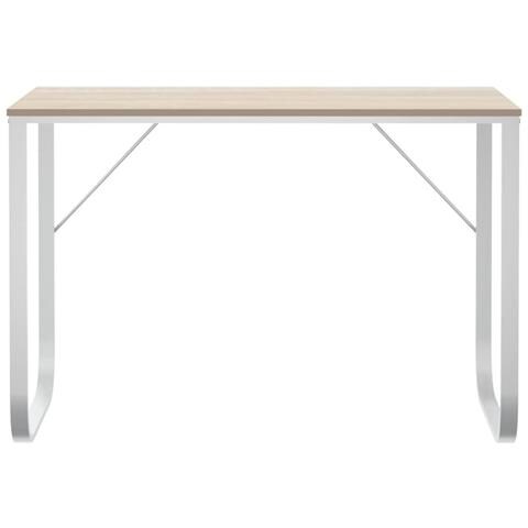 Lusso Casadino -  Scrivania Computer Bianca E Rovere 110x60x73 Legno Multistrato - Foto 2