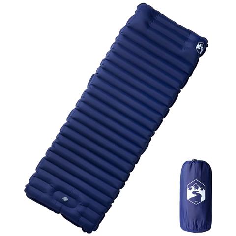Materasso Campeggio Autogonfiabile Cuscini 1 Persona Blu Marino - Foto 1