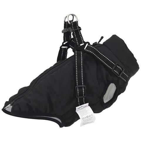 Cappotto Cani con Imbracatura Impermeabile Riflettente Nero L36 - Foto 1