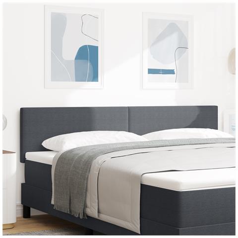 Testiera Design Semplice Grigio Scuro 180 cm Tessuto Corduroy - Foto 2