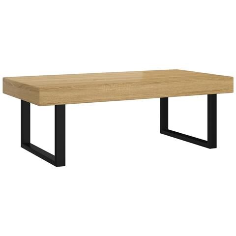 Tavolino Salotto Marrone Chiaro E Nero 120x60x40 Cm Mdf E Ferro - Foto 1