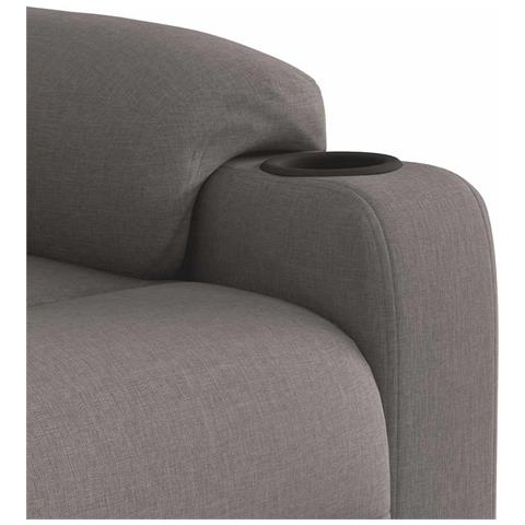 Poltrona Massaggiante Reclinabile Tortora in Tessuto - Foto 9